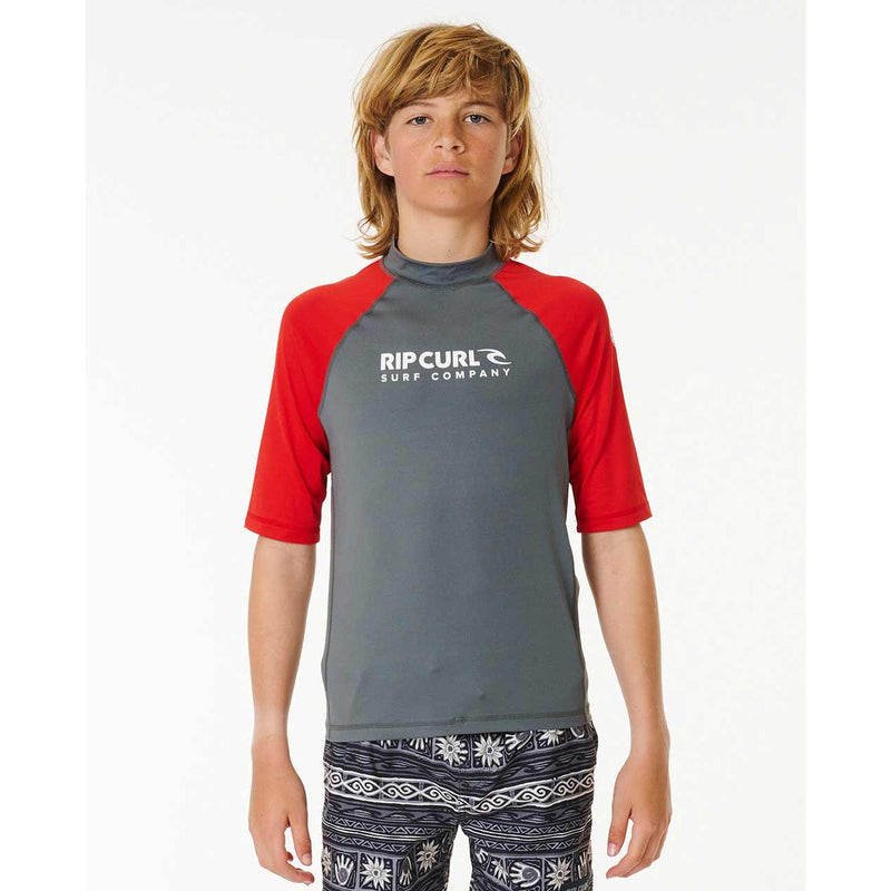 RIP CURL Shock UV Short Sleeve Rash Vest - Boys (8-16 years)