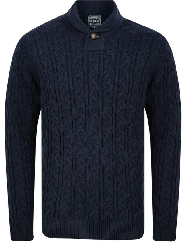 Tokyo Laundry Parallax Knit Jumper Mens Sky Captain