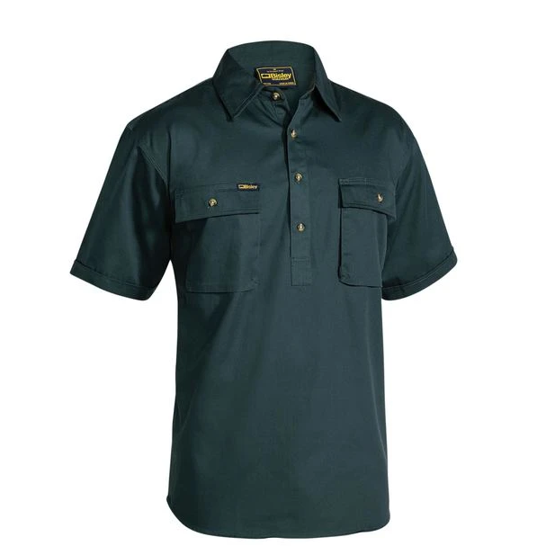 Bisley Shirt SS Drill Closed Front BSC1433
