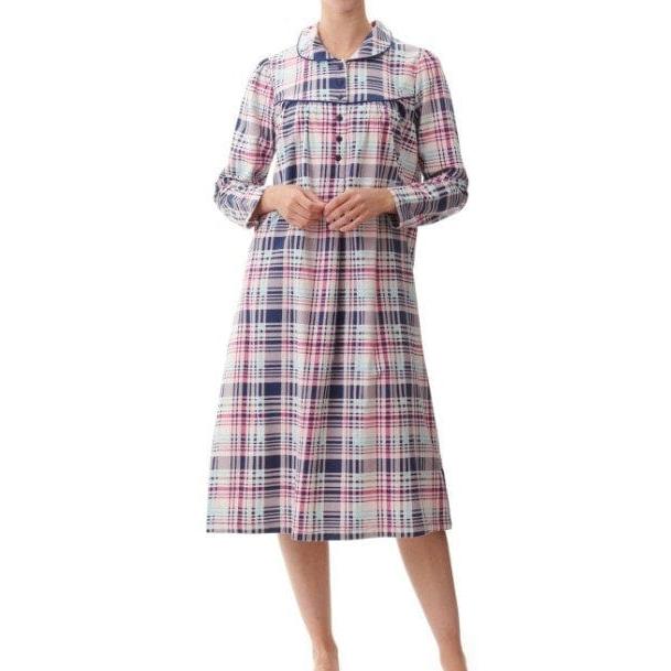 Givoni Flannelette Nightie Mid Length w Yoke