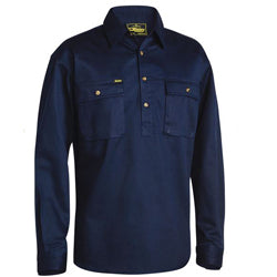 Bisley Shirt LS Drill Closed Front BSC6433