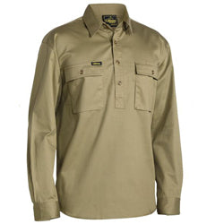 Bisley Shirt LS Drill Closed Front BSC6433
