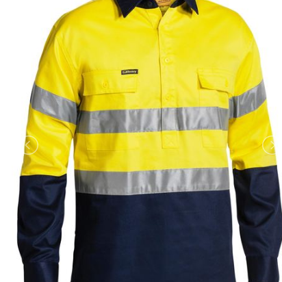 Bisley Hi Vis CF LS Shirt taped BTC6456