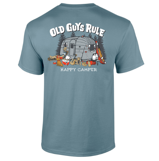 OGR Happy Camper tee mens stone blue