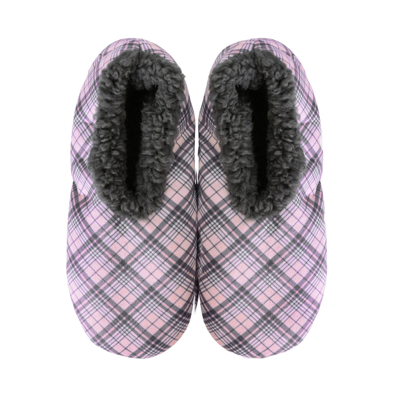 Snuggups Non Slip Pastel Plaid Print Slippers Ladies